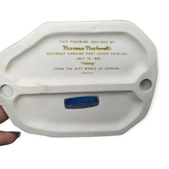 Vintage Gorham Ceramic Norman Rockwell Fishing Figure - Picture 10 of 14